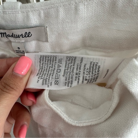 Madewell The Harlow Wide Leg 100% Linen Eyelet White Size 0 - Picture 10 of 10